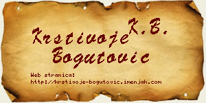 Krstivoje Bogutović vizit kartica